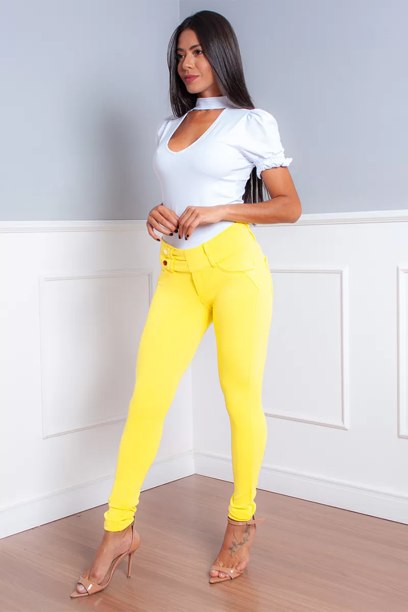 Miss Misses - Pants Miss Misses regulator waistband Yellow - 10007104