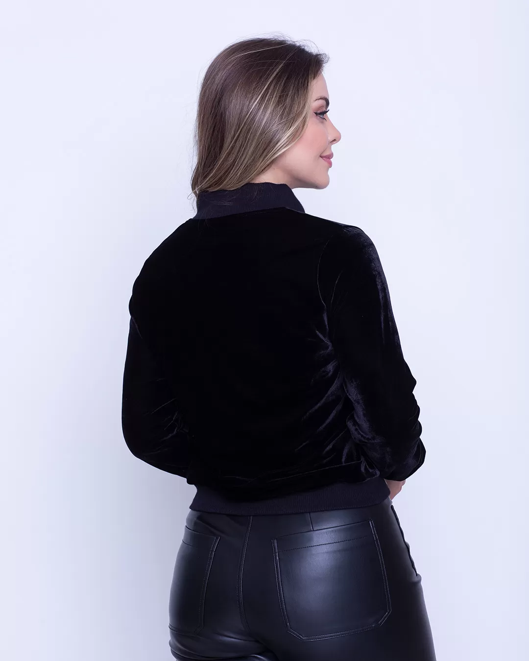 Miss Misses - Jaqueta Miss Misses Manga Longa Zíper Preta - 10007433