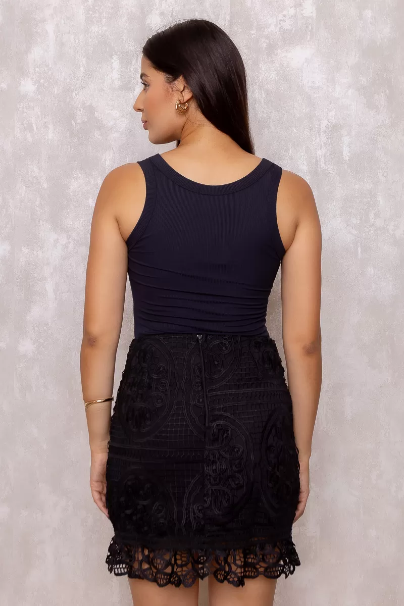 Karmani - Saia Karmani Renda Preto - 10007609