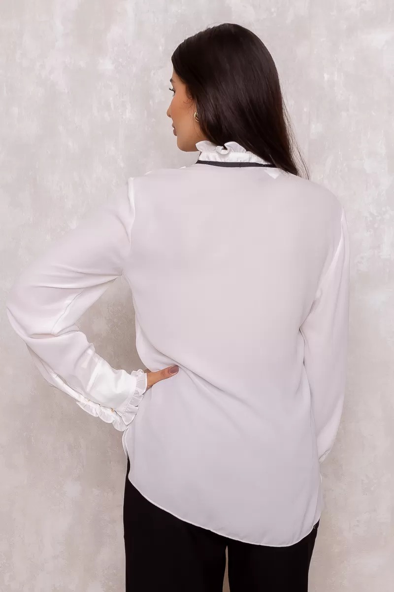 Karmani - Karmani crepe gripir Offwhite shirt - 10007615