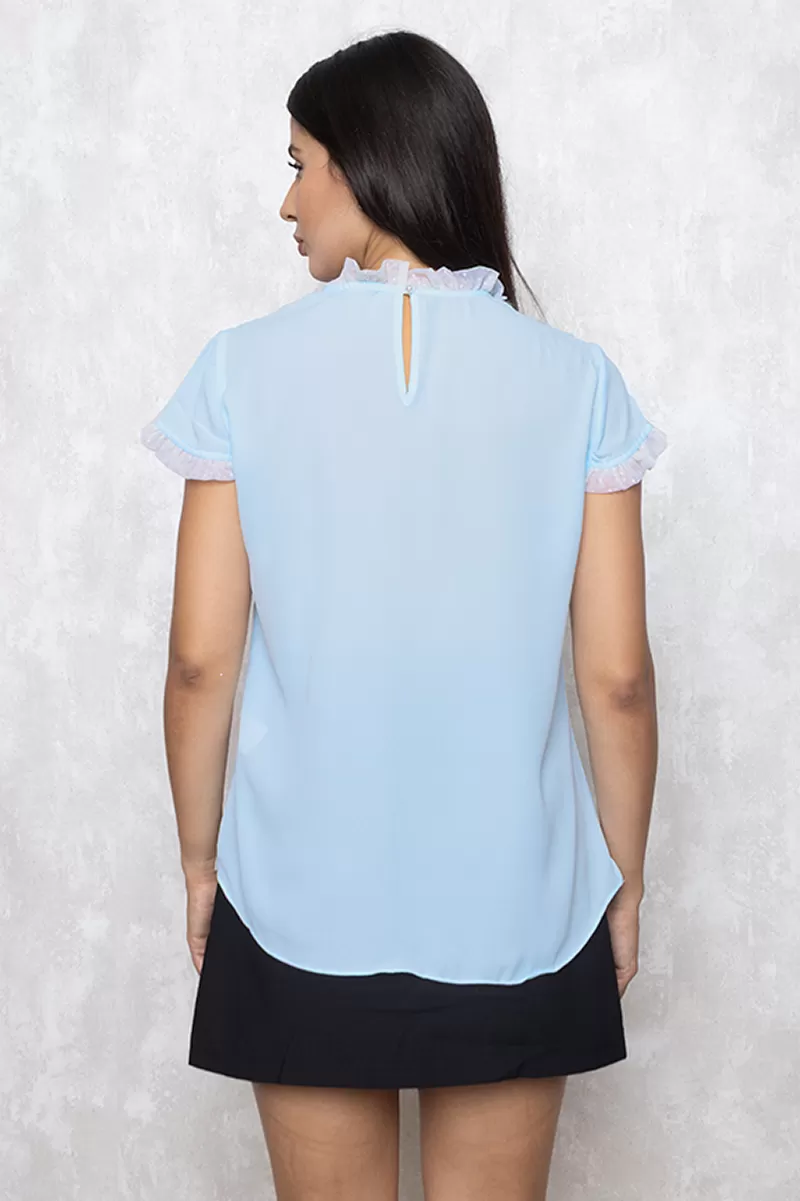 Karmani - Blusa Karmani crepe gripir Azul - 10007622