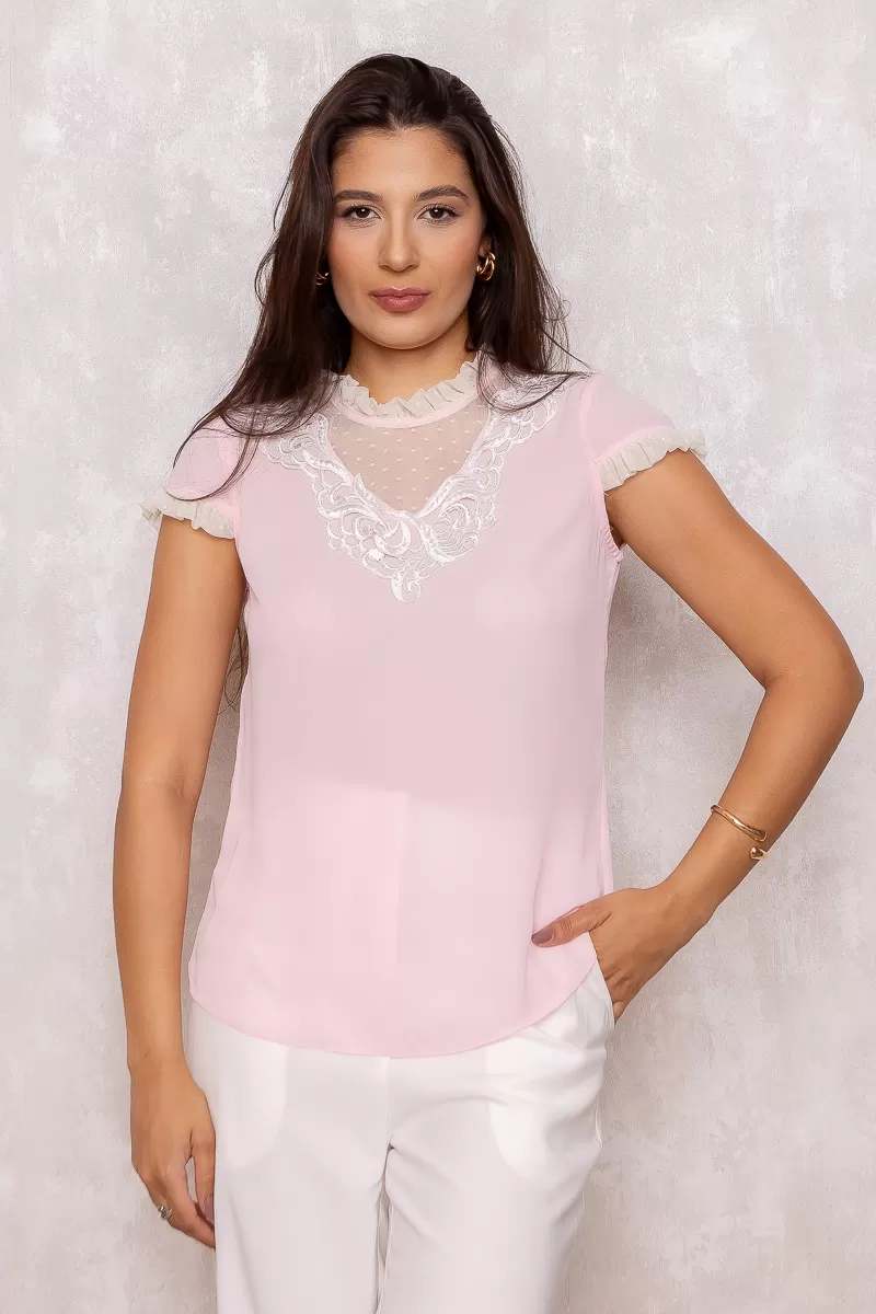 Karmani - Shirt Karmani crepe flu pink - 10007627