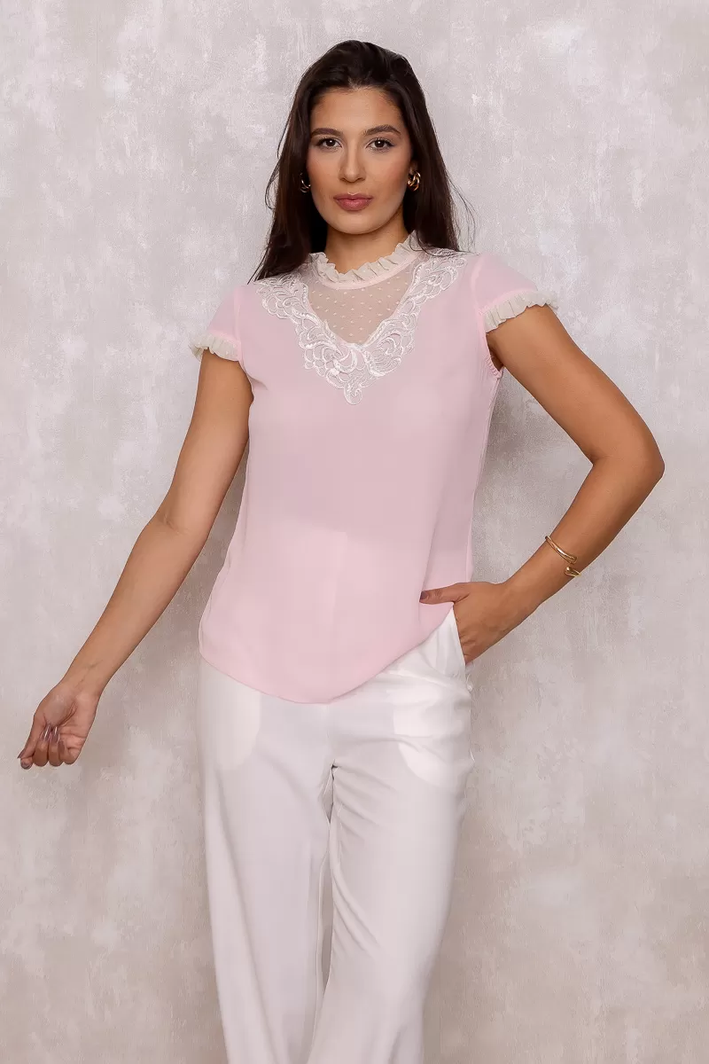 Karmani - Shirt Karmani crepe flu pink - 10007627