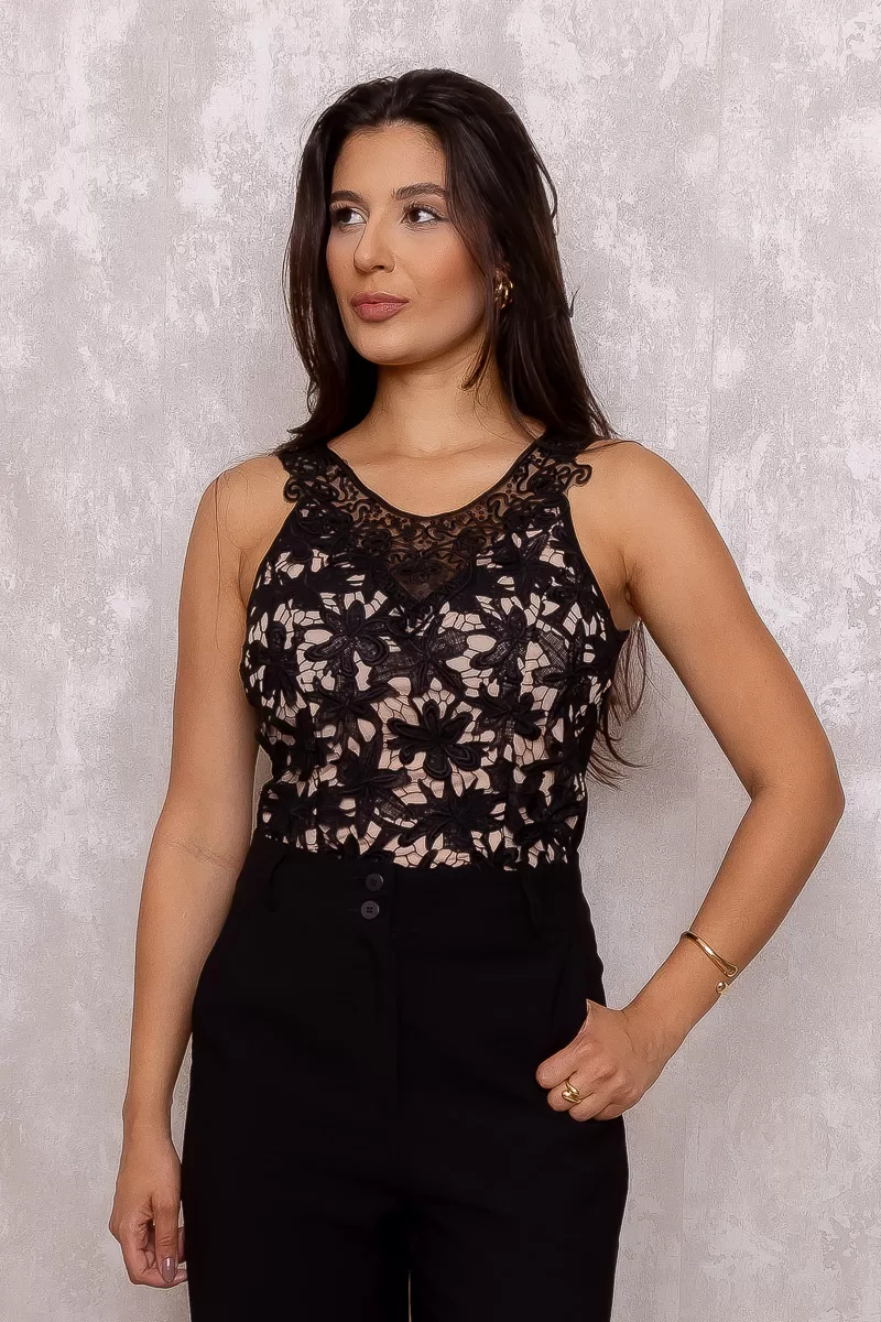 Kesses - Body Kesses tule bordado Preto - 10008186