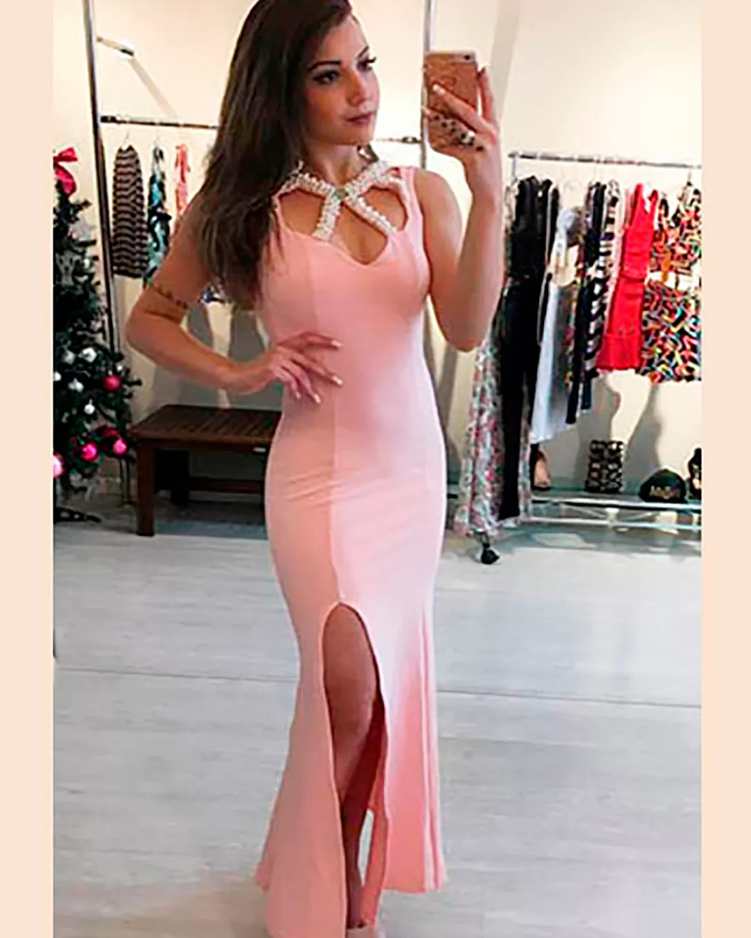Miss Misses - Vestido Longo Miss Misses Det Pérolas Rosa - 10004283