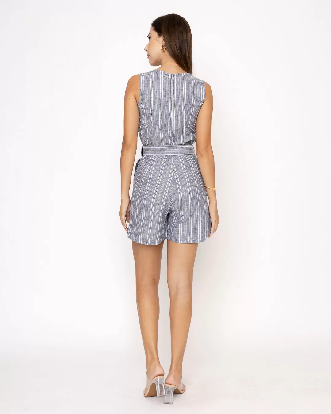 Miss Misses - Romper Miss Misses with Blue Print Belt - 10005832