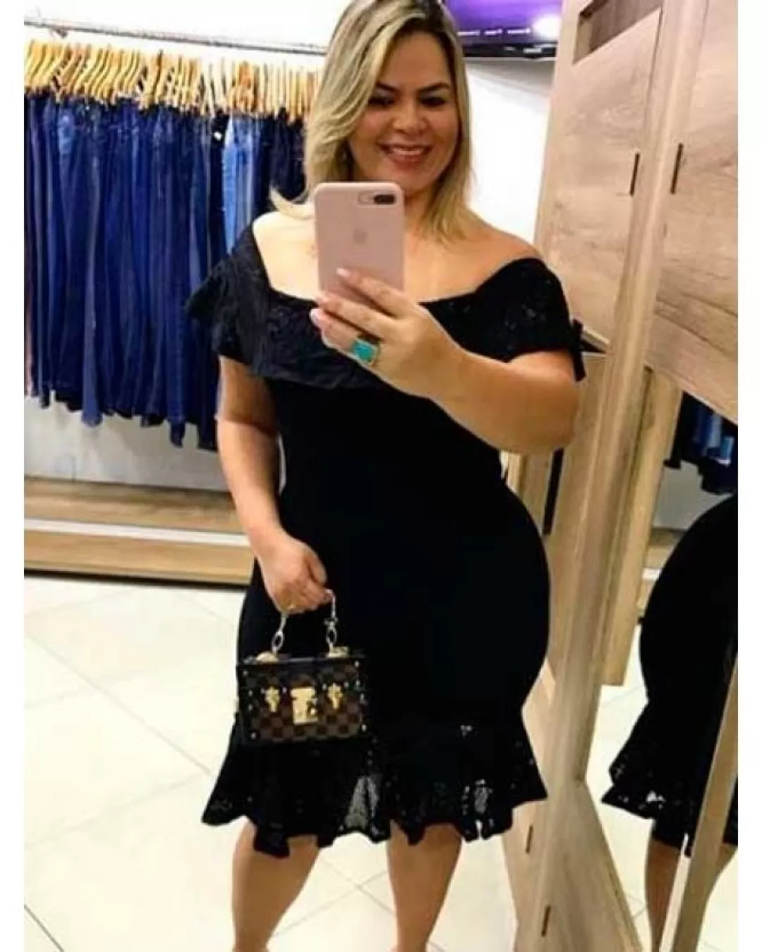 Miss Misses - Vestido Miss Misses Plus Size Saia Peplum Preto - 10006373