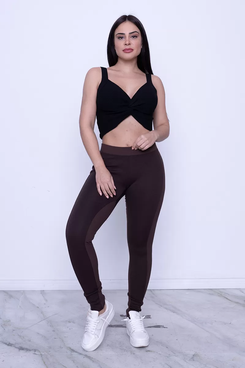 Miss Misses - Calça Miss Misses com recorte Marrom 03-339 - 10006968