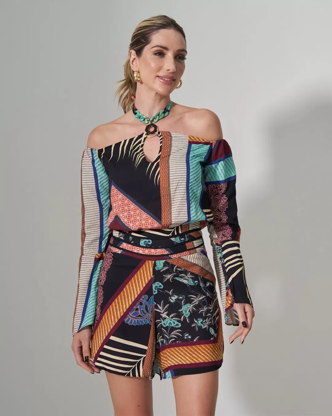 Cashier - Macaquinho Cashier com detalhe Estampado Preto 11497 - 10007585