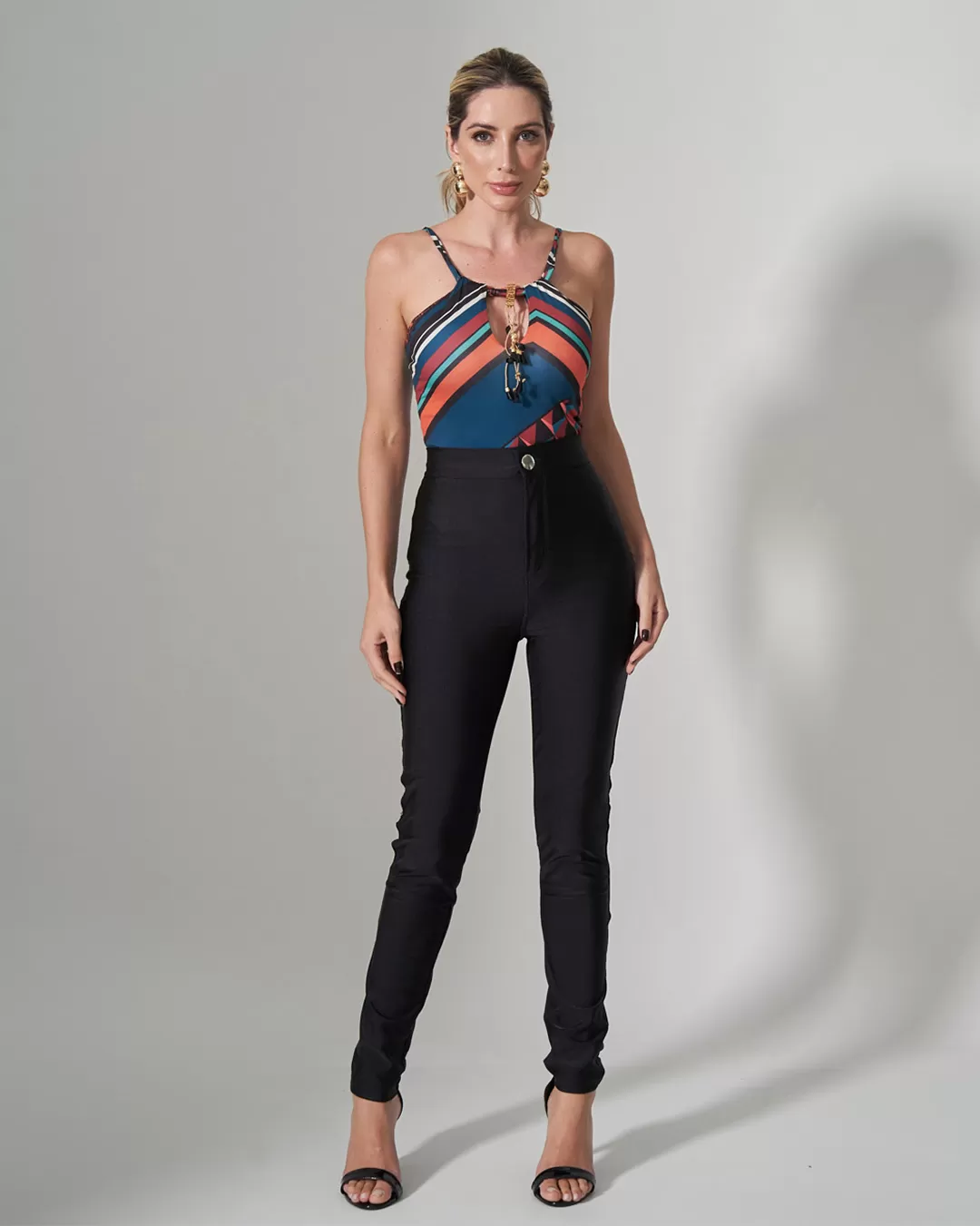 Cashier - Body Cashier detalhe decote Estampado Azul Escuro 11436 - 10007576