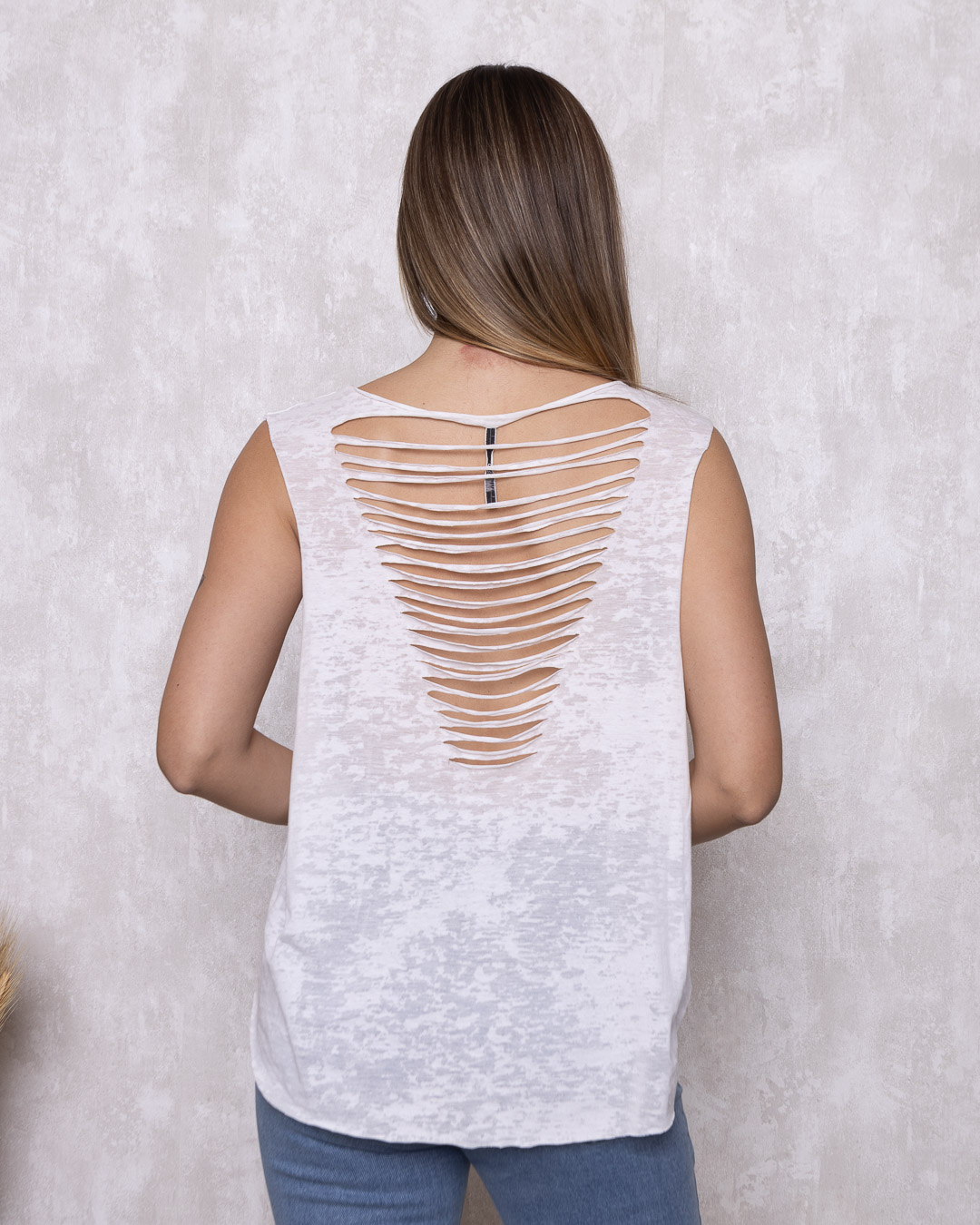 Groovy Forever - Groovy Forever White Printed Tank Top - 10007962
