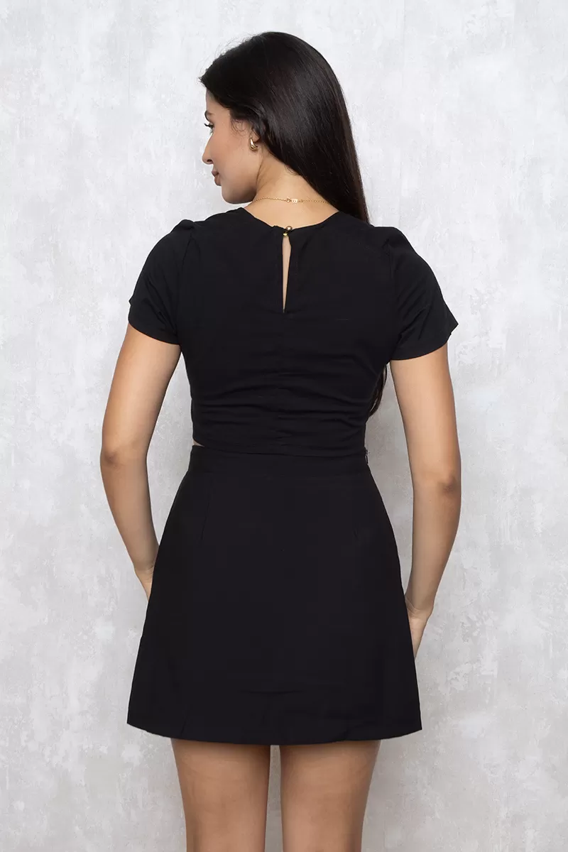 Limone - Cropped Limone manga curta Preto 02-355 - 10009409