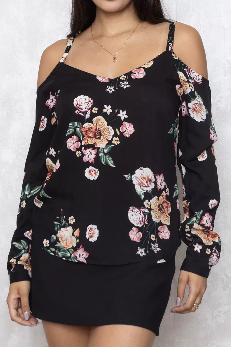 Ave Rara - Shirt Bird Rare Thin Strap Black Print - 10007560