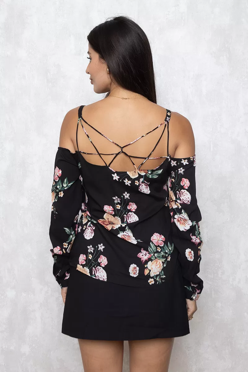 Ave Rara - Shirt Bird Rare Thin Strap Black Print - 10007560