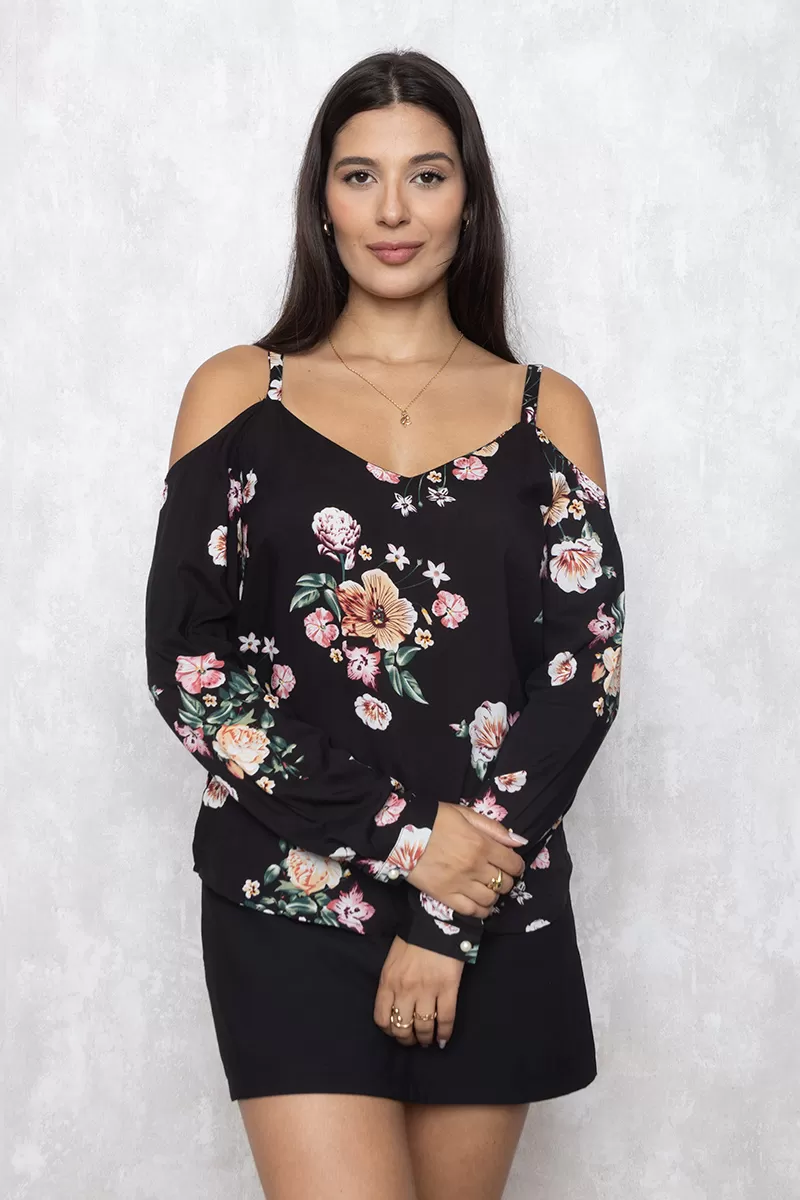 Ave Rara - Shirt Bird Rare Thin Strap Black Print - 10007560