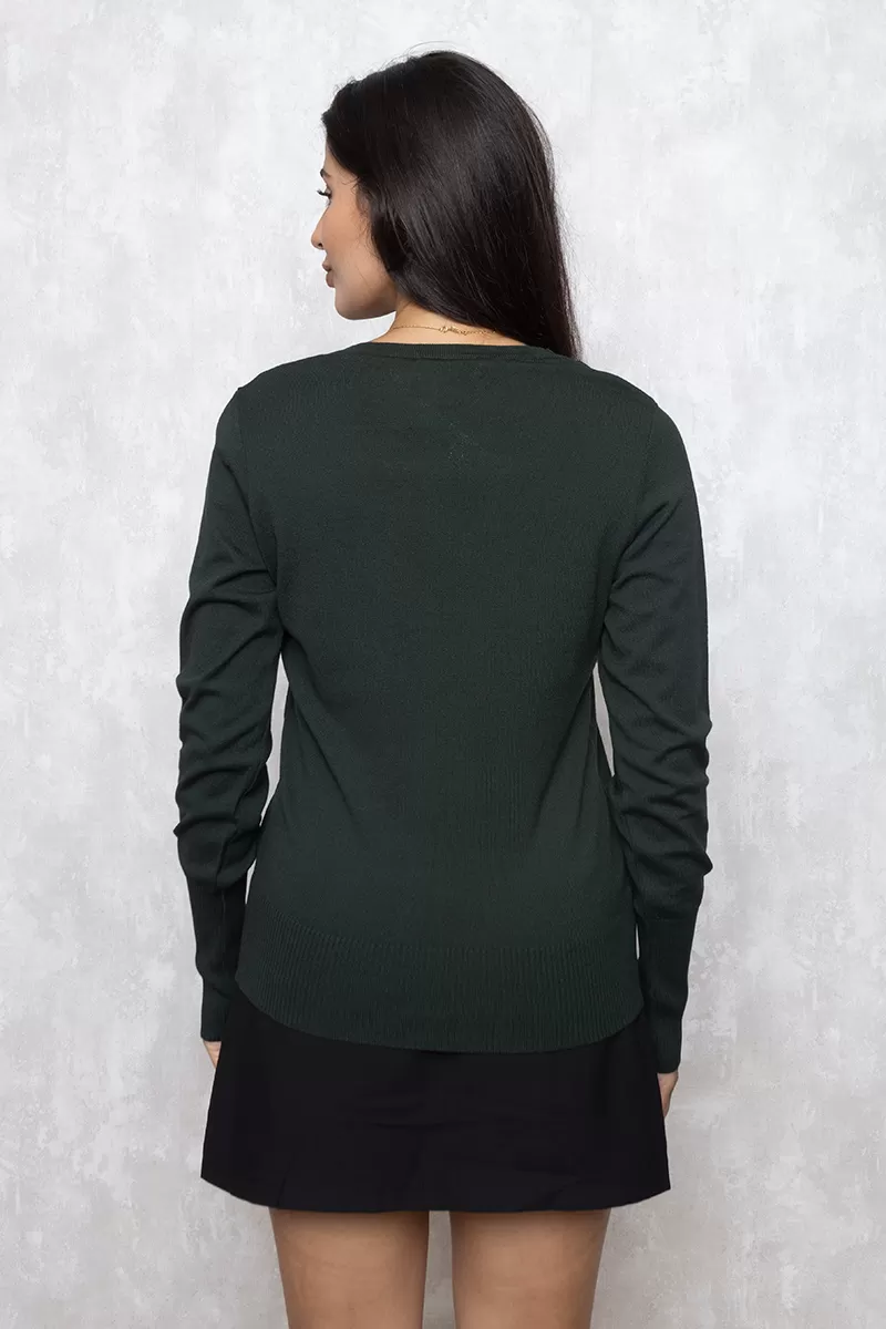 Miss Misses - Miss Misses Long Sleeve Green Cardigan - 1003389