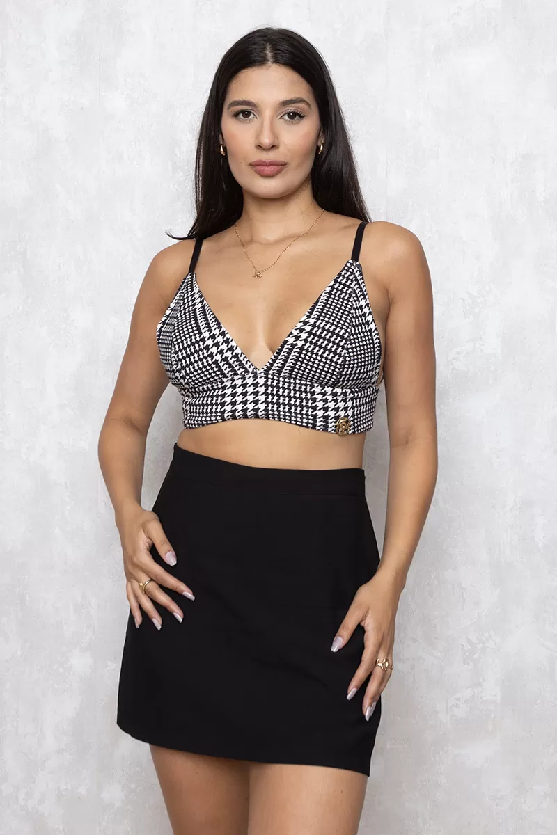 Miss Misses - Top Miss Misses With Gray Plaid Bracket - 15962