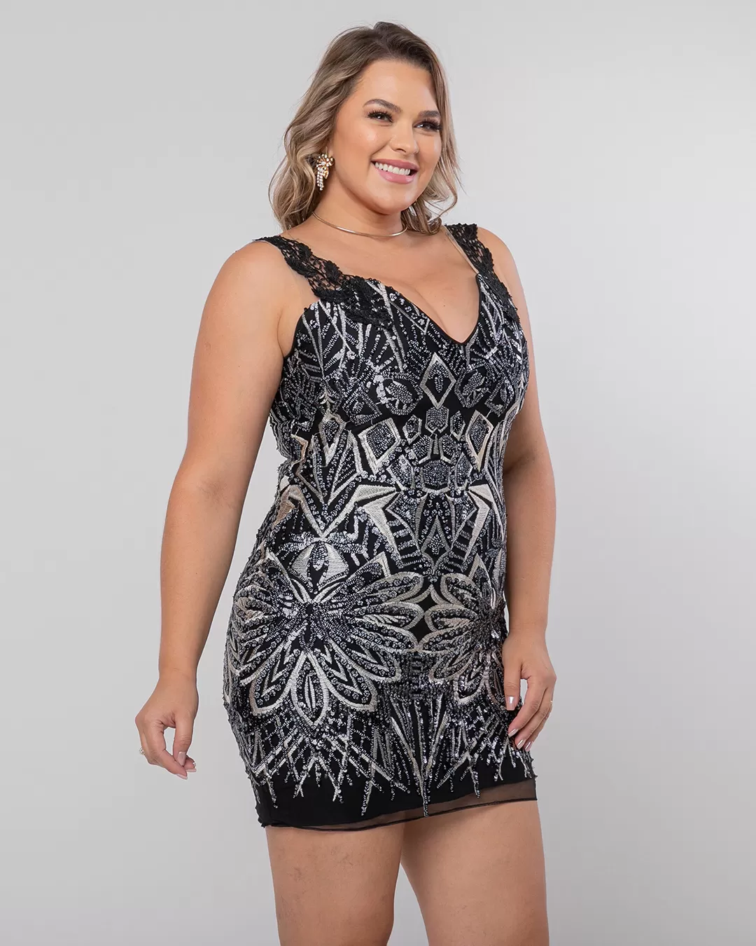 Lemoncola - Dress Lemoncola tube black sequin detail - FCL17088