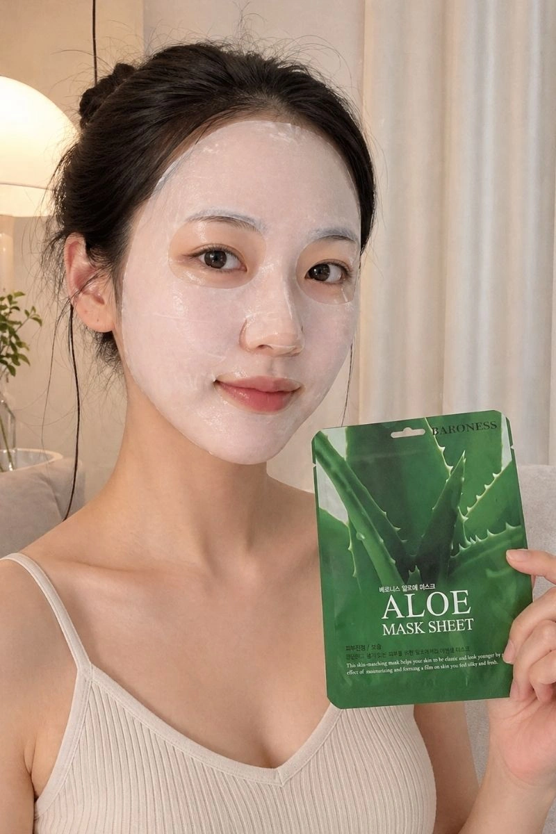 Baroness - Máscara Facial Coreana Hidratante Aloe Vera Kpop Beauty Top - MLB1889193335
