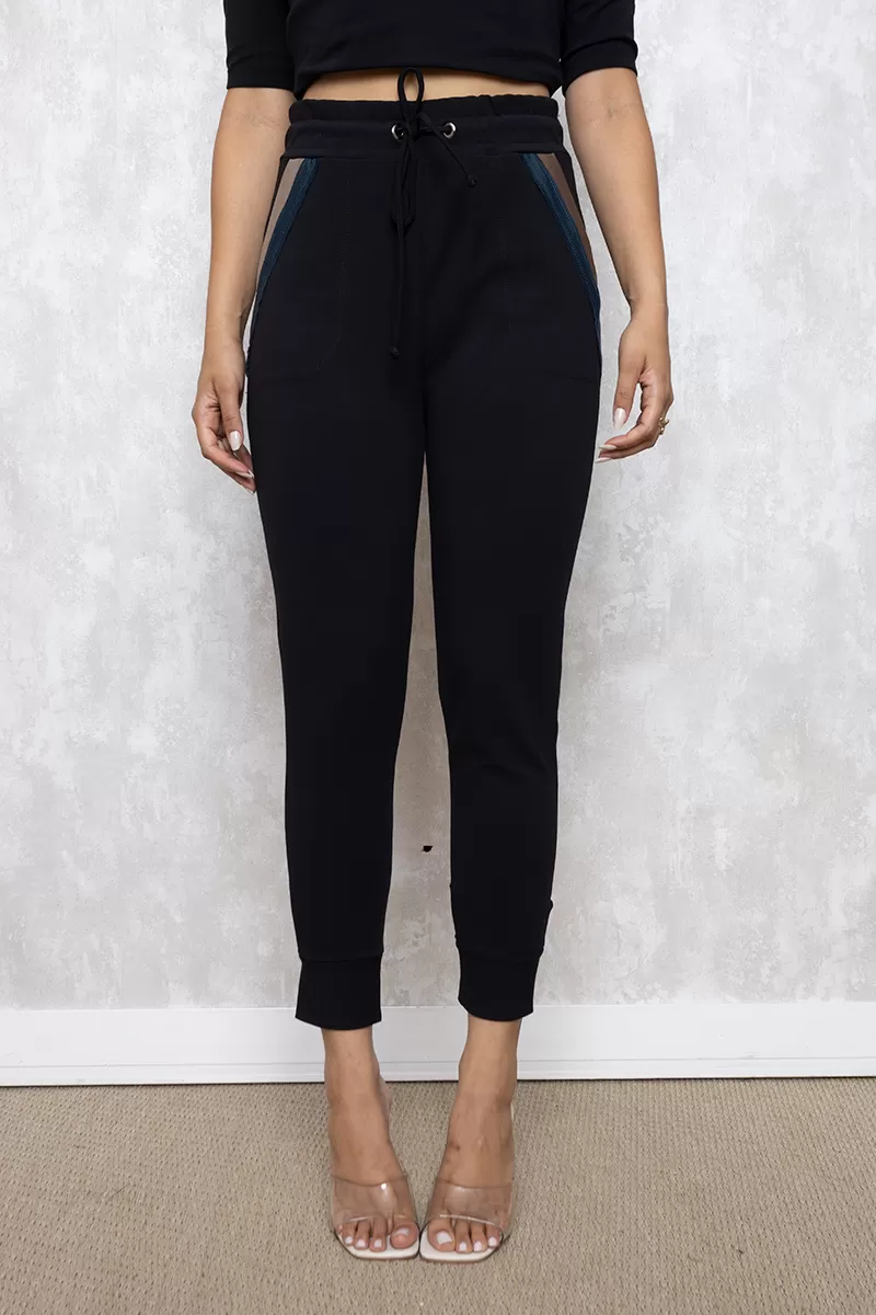 Miss Misses - Miss Misses Pants with Detail in Black and Brown Pockets - 80137001