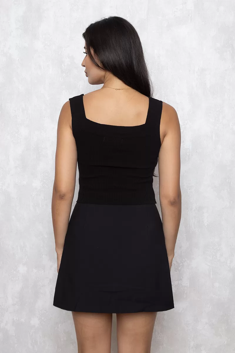 Dot Clothing - Cropped Dot Clothing Modal Canelado Regata Preto - T154PTO