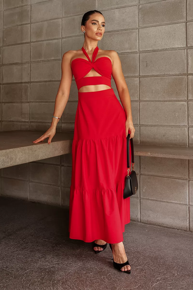 Dot Clothing - Dress Dot Clothing Midi Topless Red - 1458VMLHO