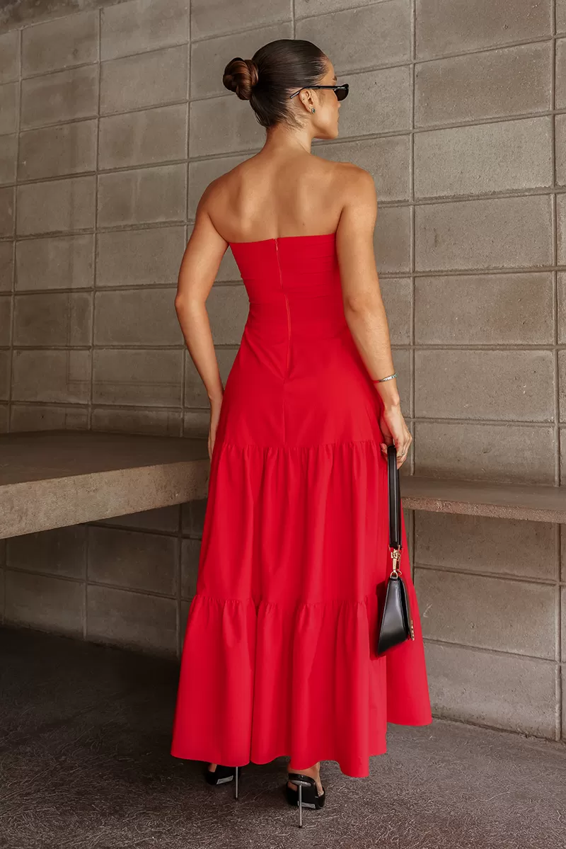 Dot Clothing - Dress Dot Clothing Midi Topless Red - 1458VMLHO