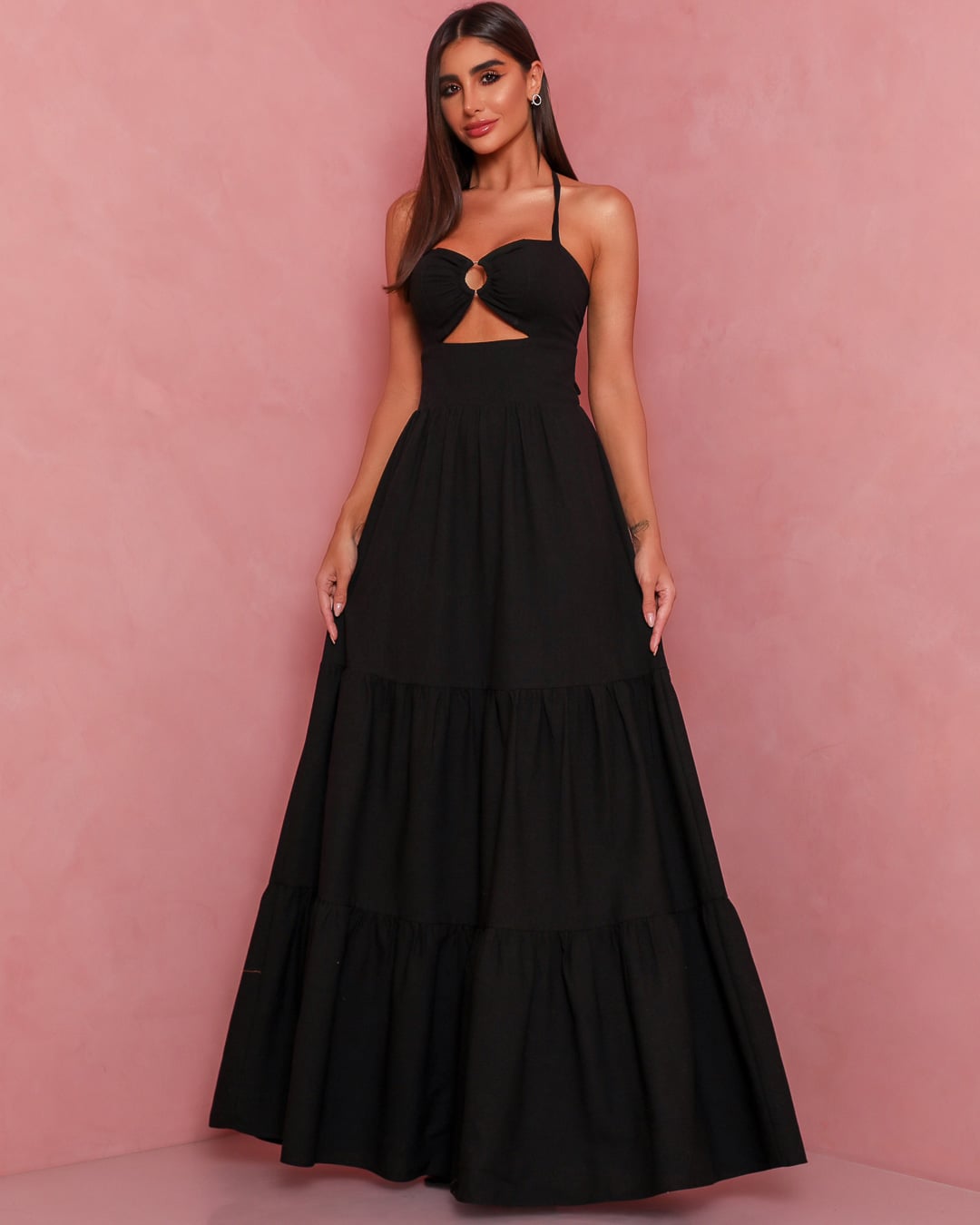 Dot Clothing - Dress Dot Clothing Long Black Bust Hoop - 1560PRET