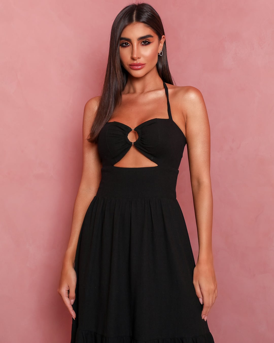 Dot Clothing - Dress Dot Clothing Long Black Bust Hoop - 1560PRET
