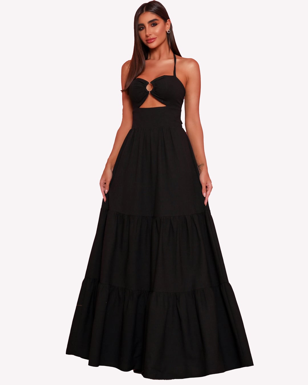 Dot Clothing - Dress Dot Clothing Long Black Bust Hoop - 1560PRET