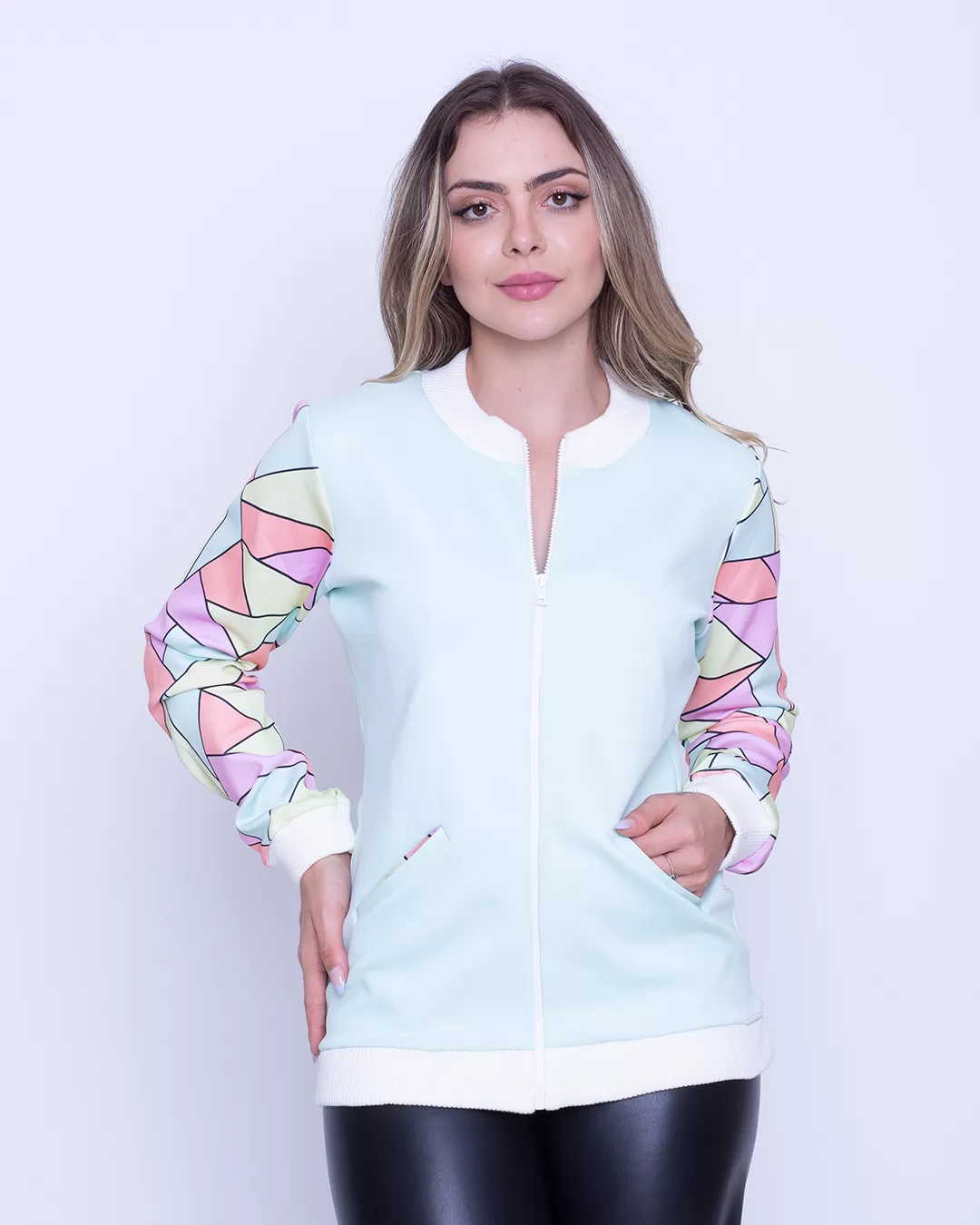 Limone - Blusa Limone manga longa com bolso Verde Água - 10012206