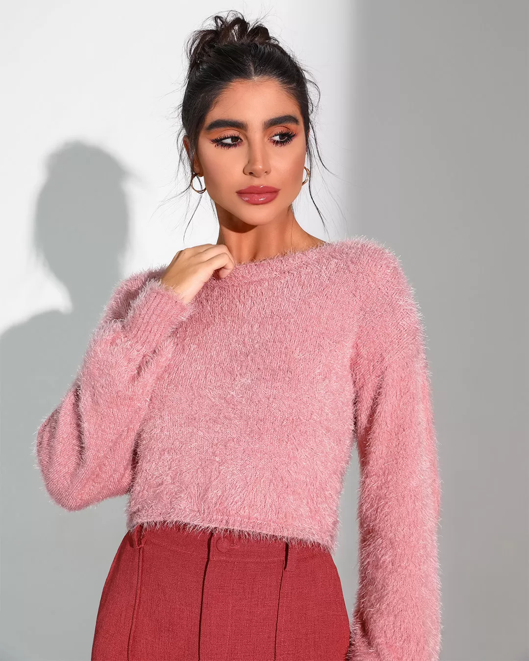 Dot Clothing - Shirt Dot Clothing Knitting Fluffy Pink - T166ROS