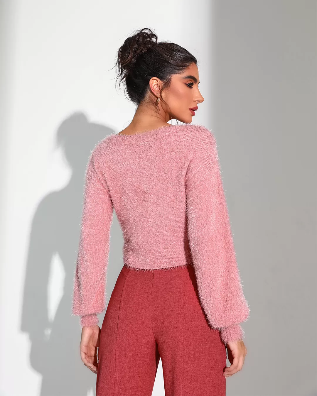 Dot Clothing - Blusa Dot Clothing Tricot Fluffy Rosa - T166ROS