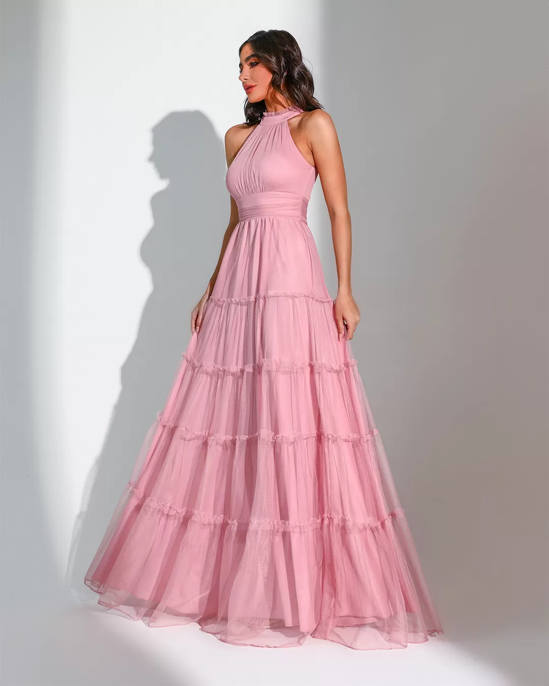 Dot Clothing - Dress Dot Clothing Long Turtleneck tulle Light Pink - 2513ROSE