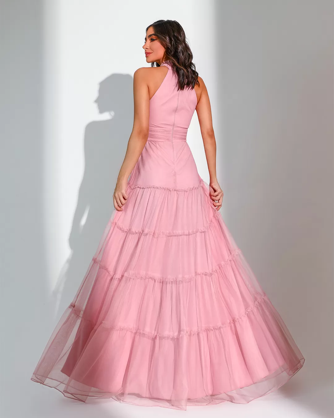 Dot Clothing - Dress Dot Clothing Long Turtleneck tulle Light Pink - 2513ROSE