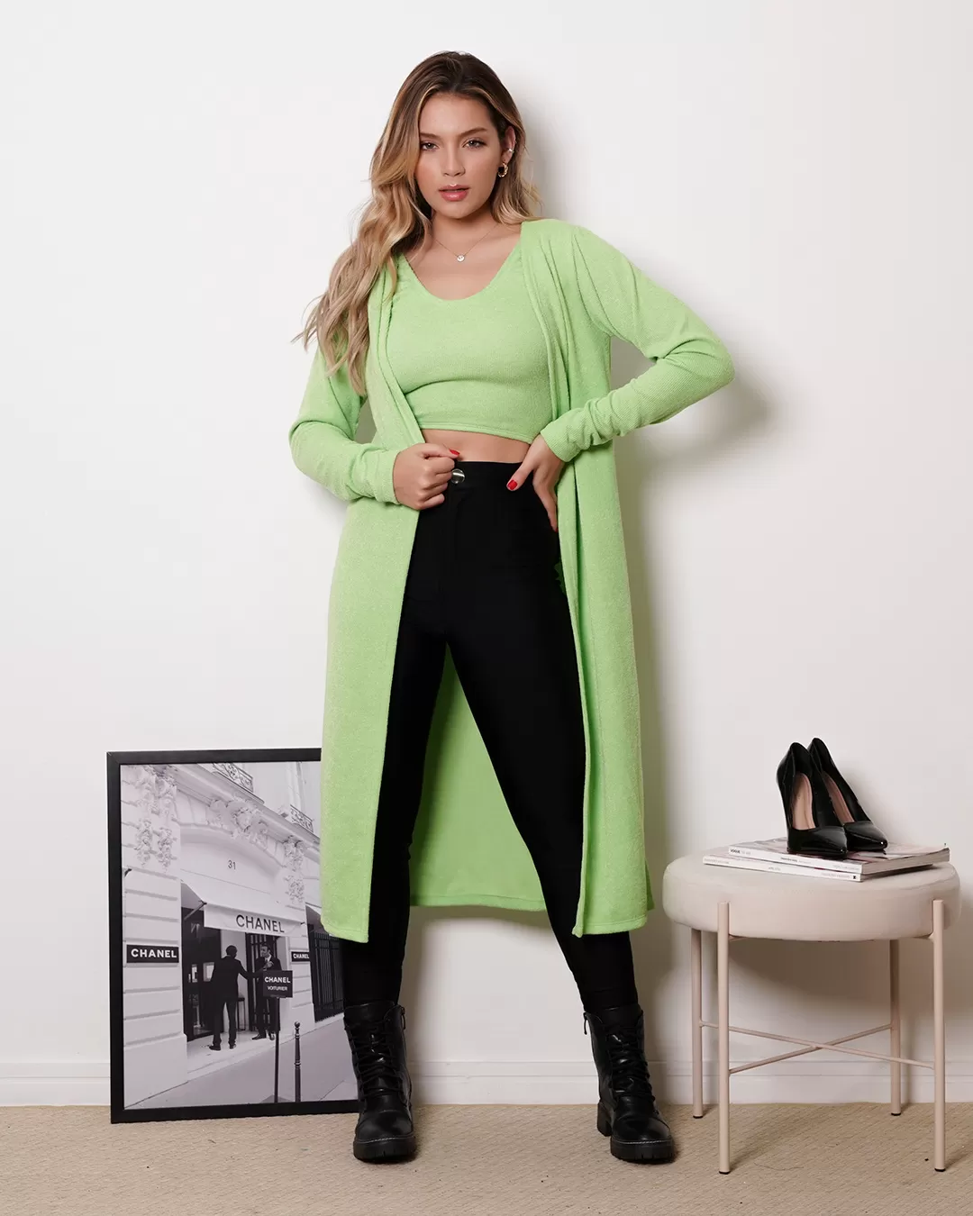 My Life - Conjunto My Life Cropped e Blusa Verde - 413VERD