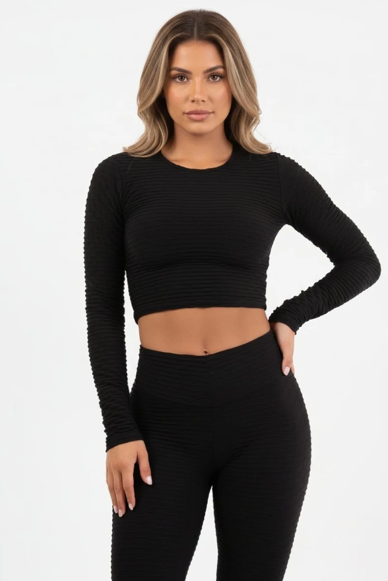 Canoan - Blusa Cropped Texturizada Preto - 10400