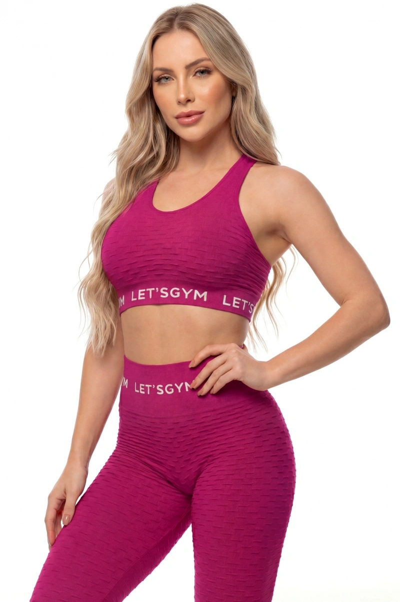 Lets Gym - Top Seamless Brocado Púrpura - 1256FPU