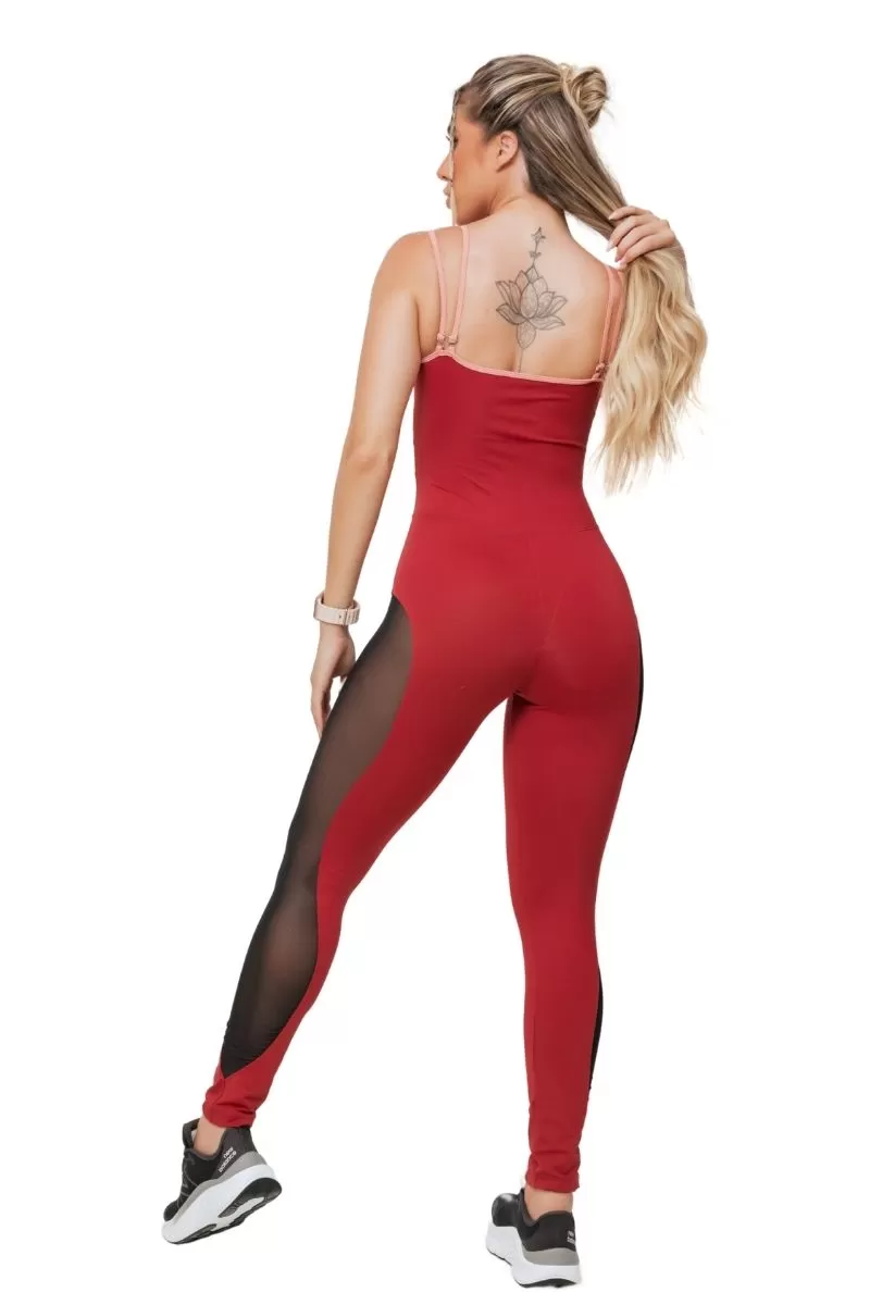 Garotafit - Macacão Lazurita Bordo - MAC202FB