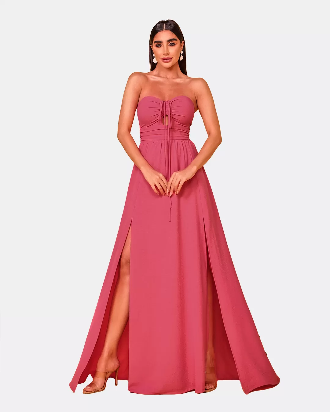 Dot Clothing - Dress Dot Clothing Long Pink Strips - 1733ROSA