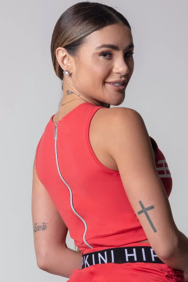 Hipkini - Top Blogger Fitness Blouse Red - 3339733