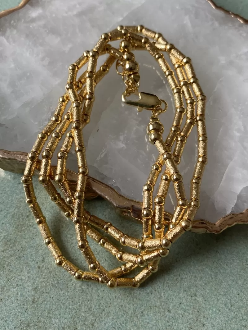 Mikabe - Colar / Pulseira Canutilhos e Bolinhas - MK1441